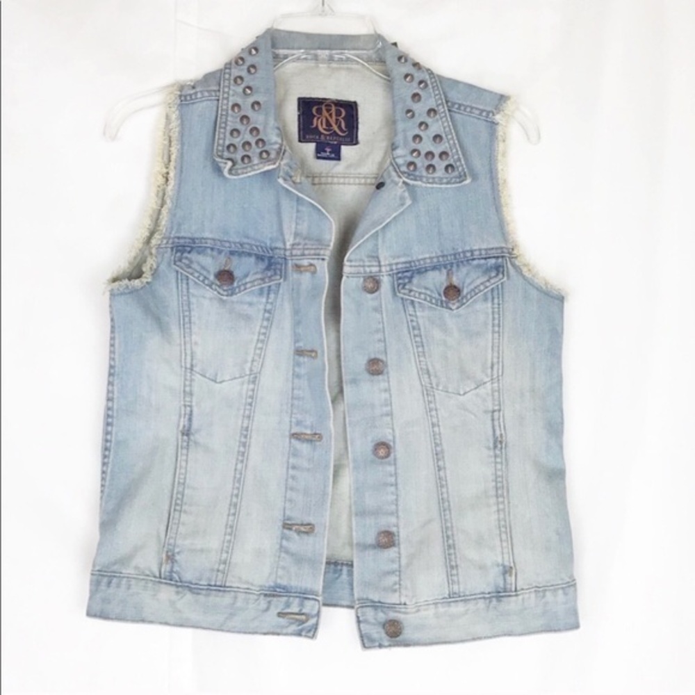 Rock & republic studded denim vest jacket